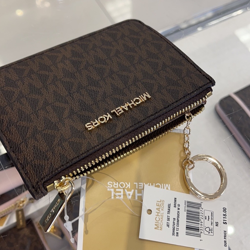 Michael Kors Jet Set Travel Small Leather Top Zip Coin Pouch With ID - Picture 4 of 13